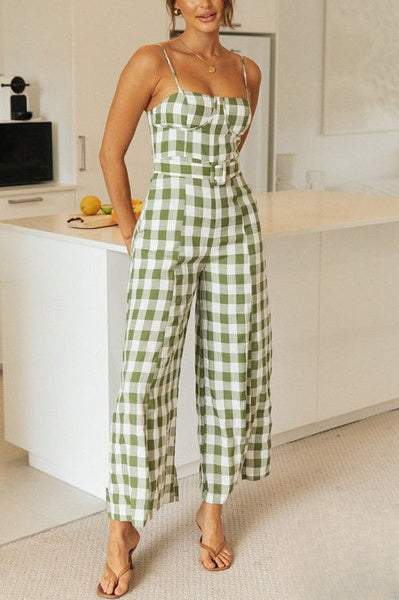 Plaid Jumpsuits med brede ben