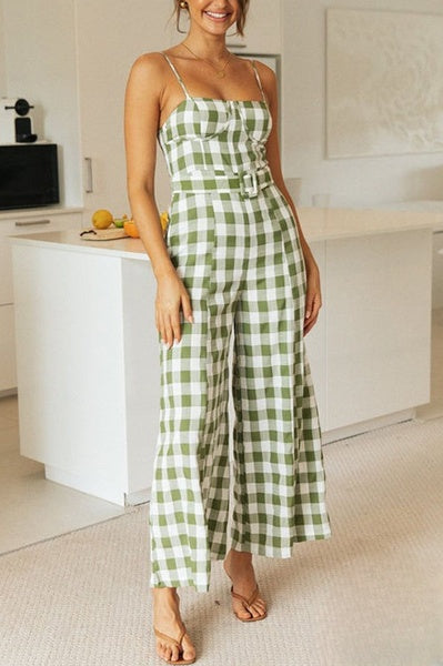 Plaid Jumpsuits med brede ben