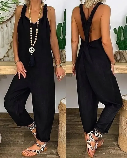 Olivia jumpsuit med afslappet pasform med sløjfedetalje